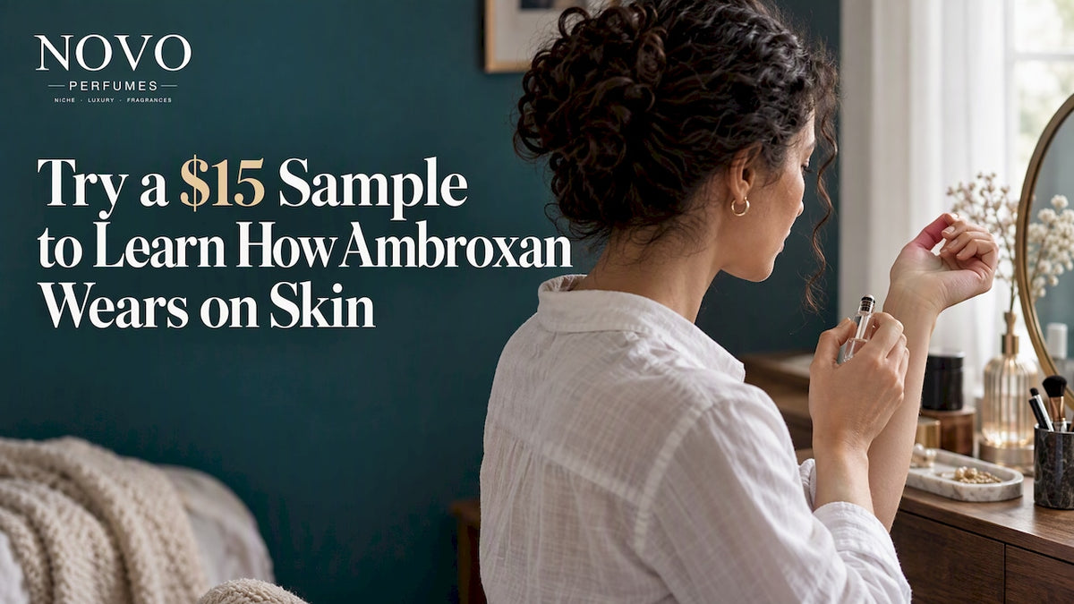Applying a fragrance sample to the wrist