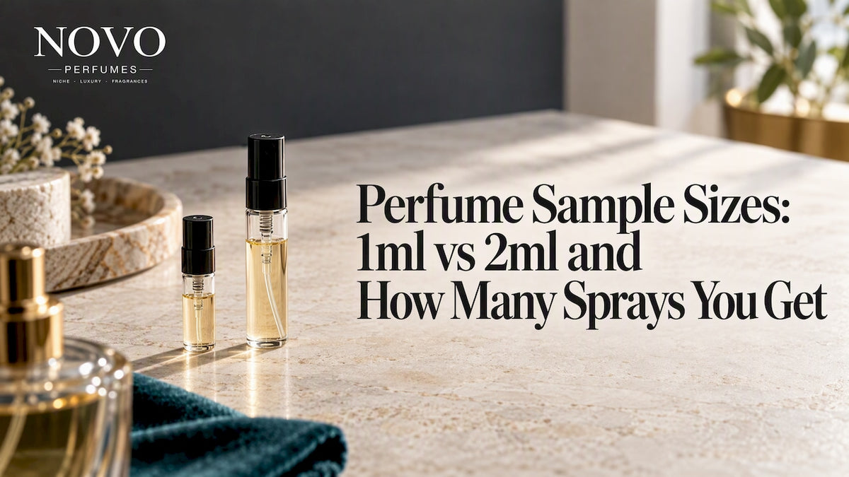 Two perfume sample vials in different sizes
