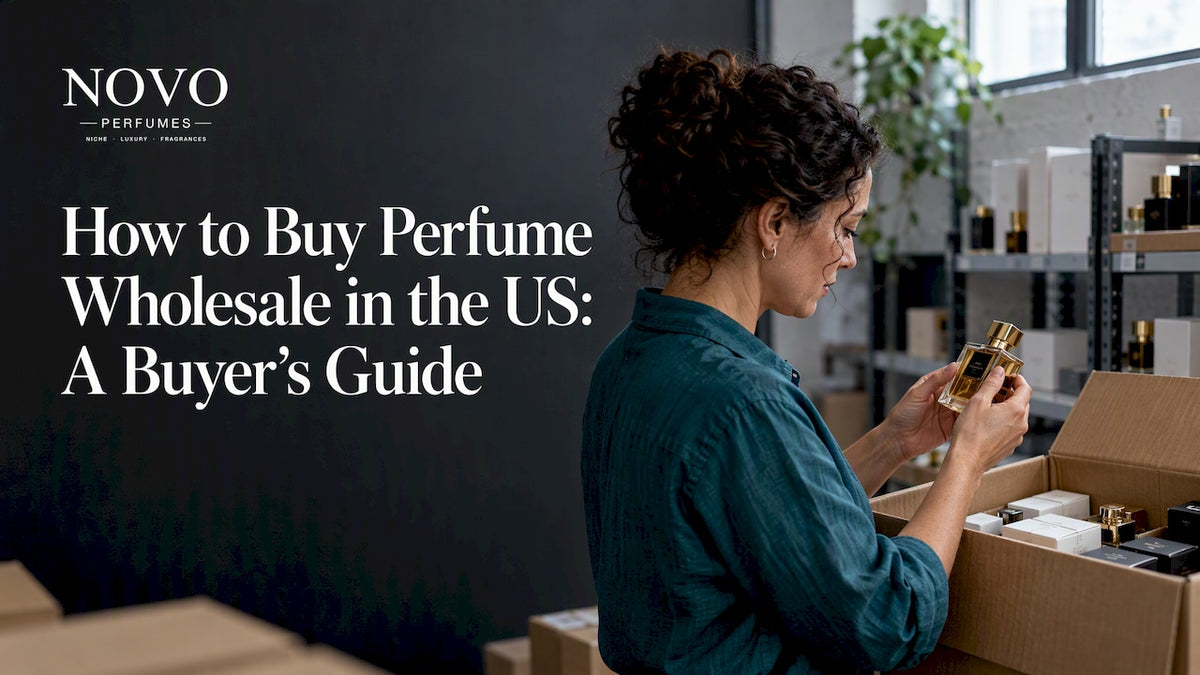 Buyer checks perfume bottle from wholesale carton