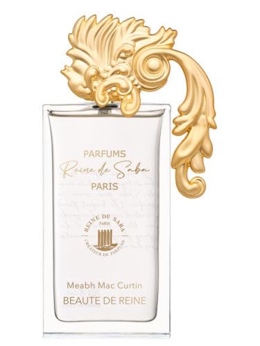 Elegant bottle of BEAUTÉ DE REINE perfume by Novo Perfumes with a sleek design and luxurious gold accents.