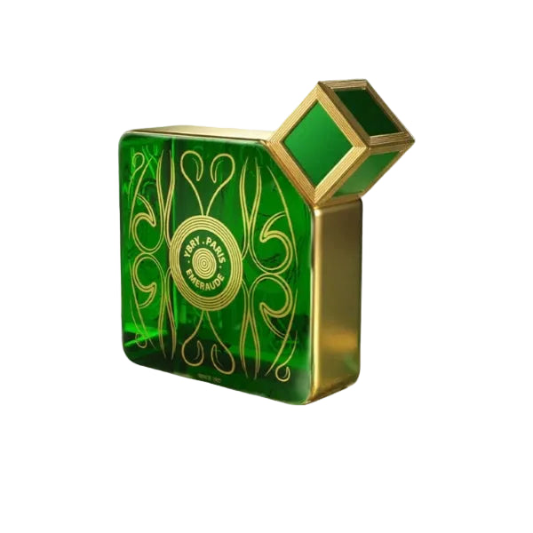 Emeraude perfume bottle by Novo Perfumes with a sleek, elegant design and a green-tinted glass finish.
