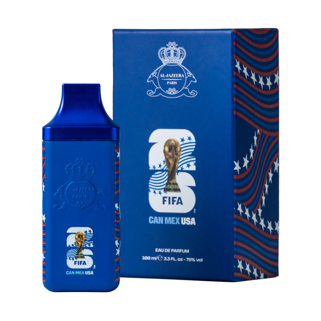FIFA USA perfume by Novo Perfumes, featuring a sleek bottle design with vibrant FIFA USA branding.