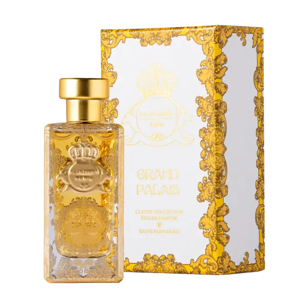 Novo Perfumes Grand Palais fragrance bottle with elegant design, showcasing the luxurious perfume packaging.