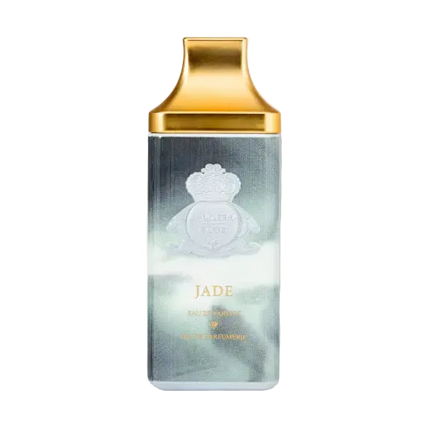 Elegant bottle of Novo Perfumes Jade fragrance with green accents, showcasing the luxurious perfume design.