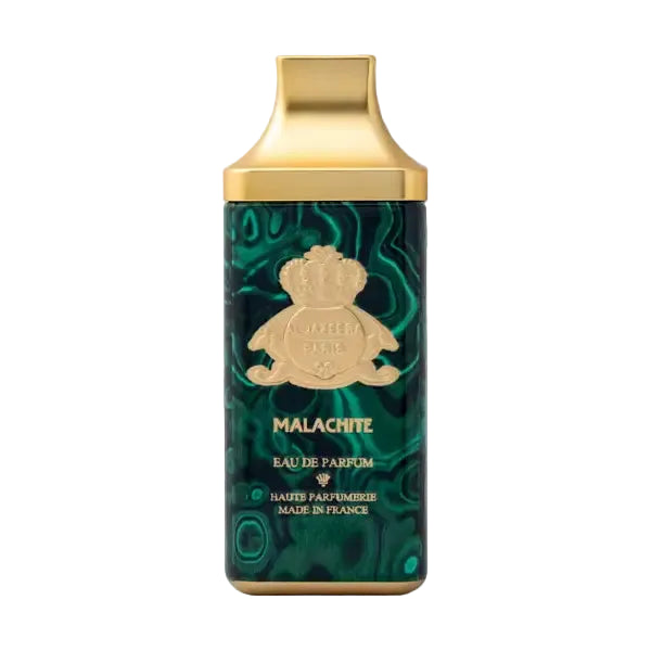 Green malachite gemstone with distinctive banding, showcasing polished, vibrant stone texture and natural mineral patterns.