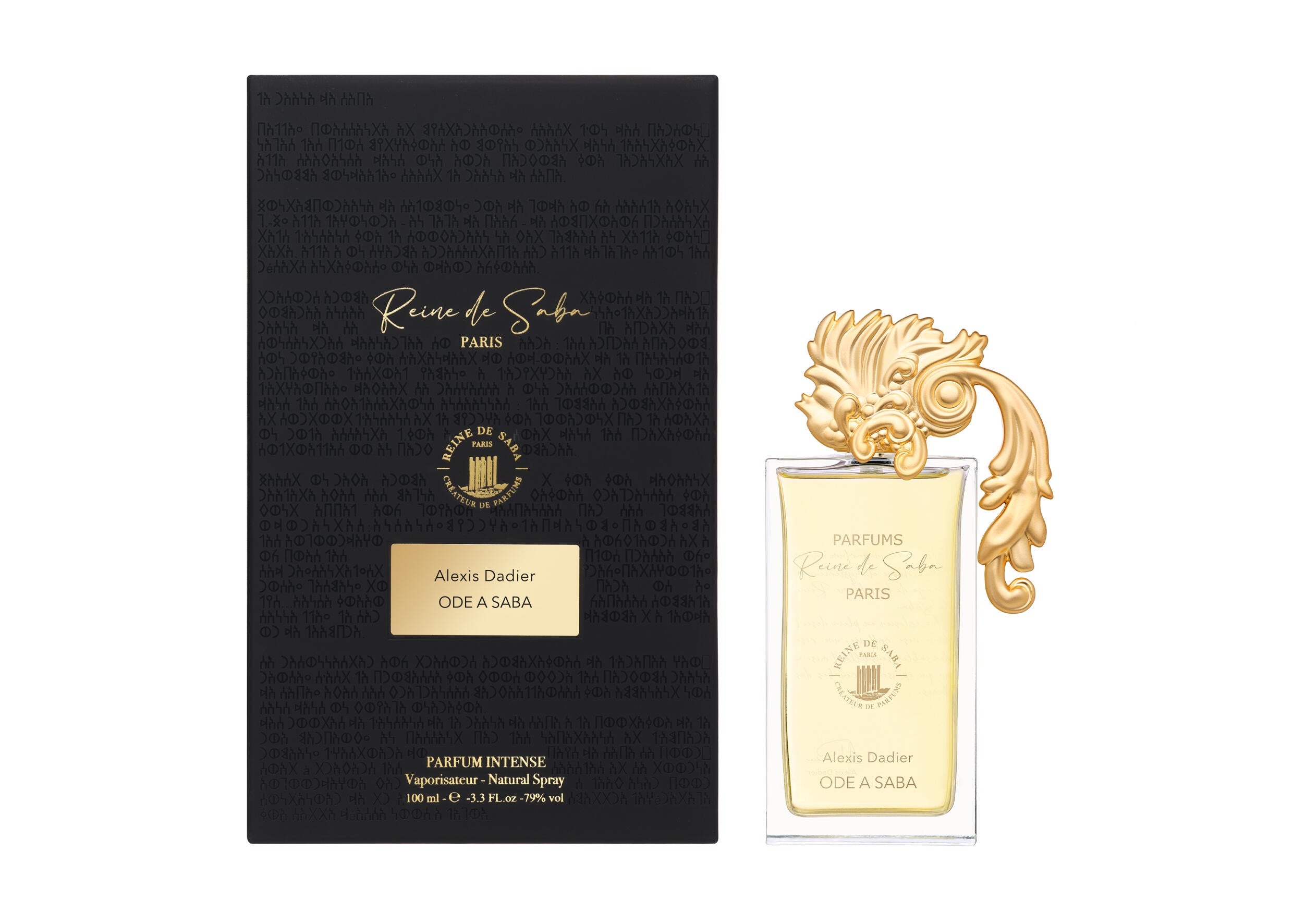 Ode A Saba perfume bottle by Novo Perfumes, elegant glass design with a sleek, modern appearance.
