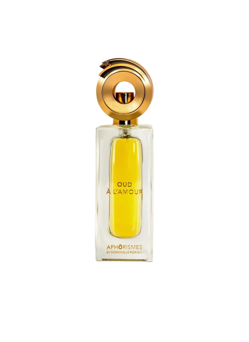 Bottle of Oud à l’Amour perfume by Novo Perfumes with elegant packaging and a sleek, luxurious design.
