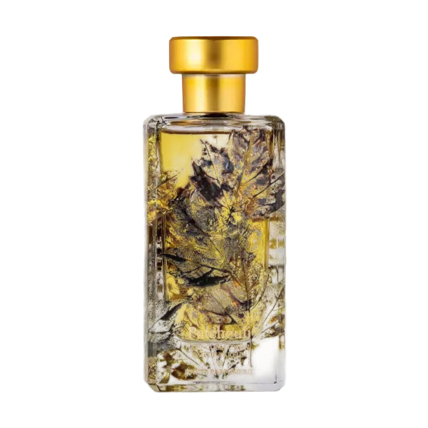 Patchouli perfume bottle by Novo Perfumes, featuring a sleek design and rich patchouli scent in a clear glass container.
