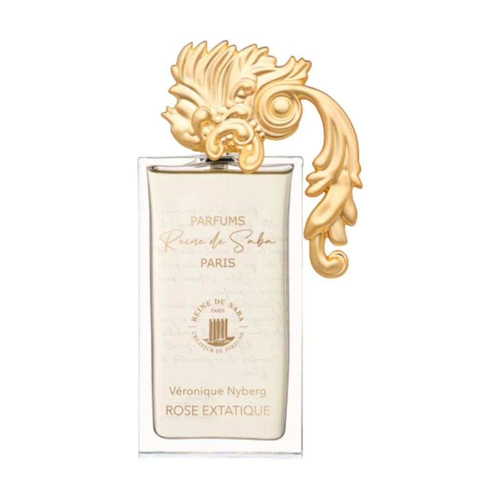 Elegant bottle of Novo Perfumes Rose Extatique, showcasing the luxurious pink rose fragrance in a stylish glass container.