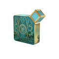 Turquoise perfume bottle by Novo Perfumes, sleek turquoise design with a modern cap, displayed against a plain background.