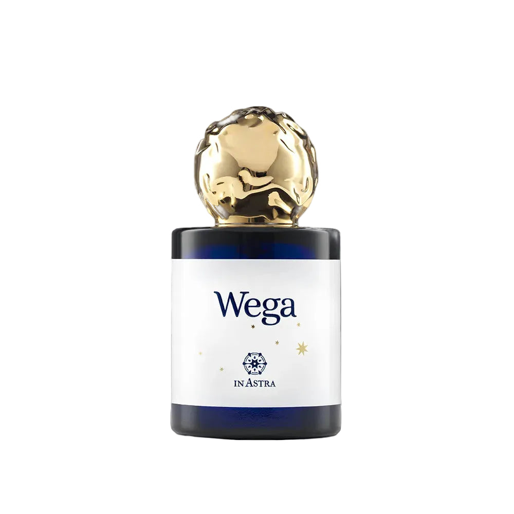 Wega perfume bottle by Novo Perfumes with sleek, modern design and clear branding on a white background.